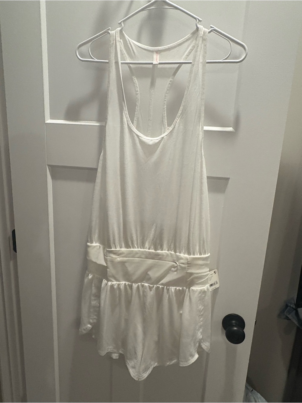 Free People White Tank with Script Logo Tag